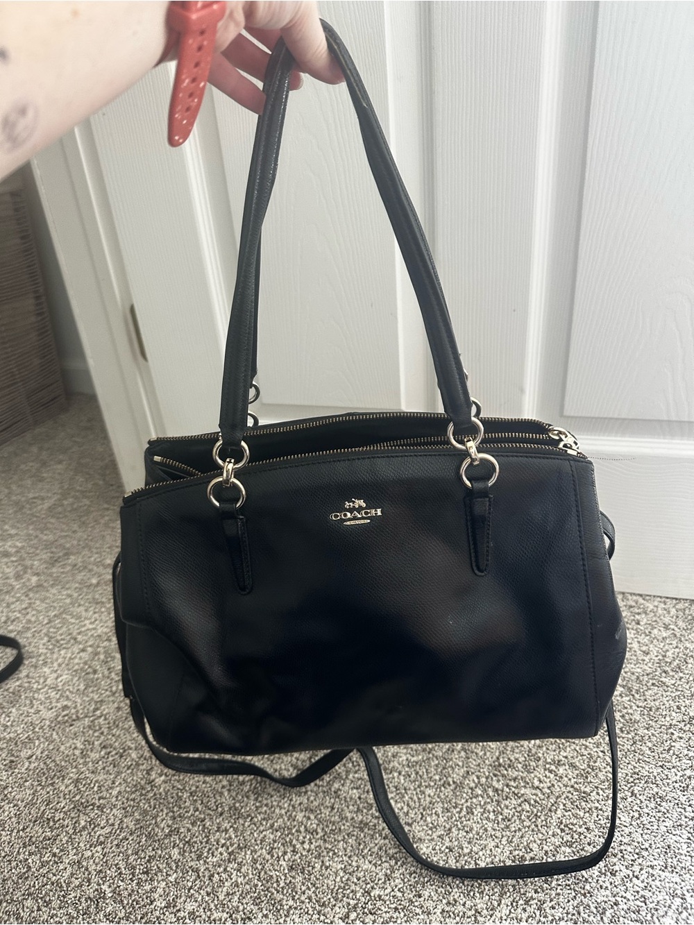 Coach Black Leather Satchel Tote